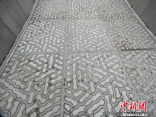 3D打印混凝土步行橋橋面。　康玉湛 攝